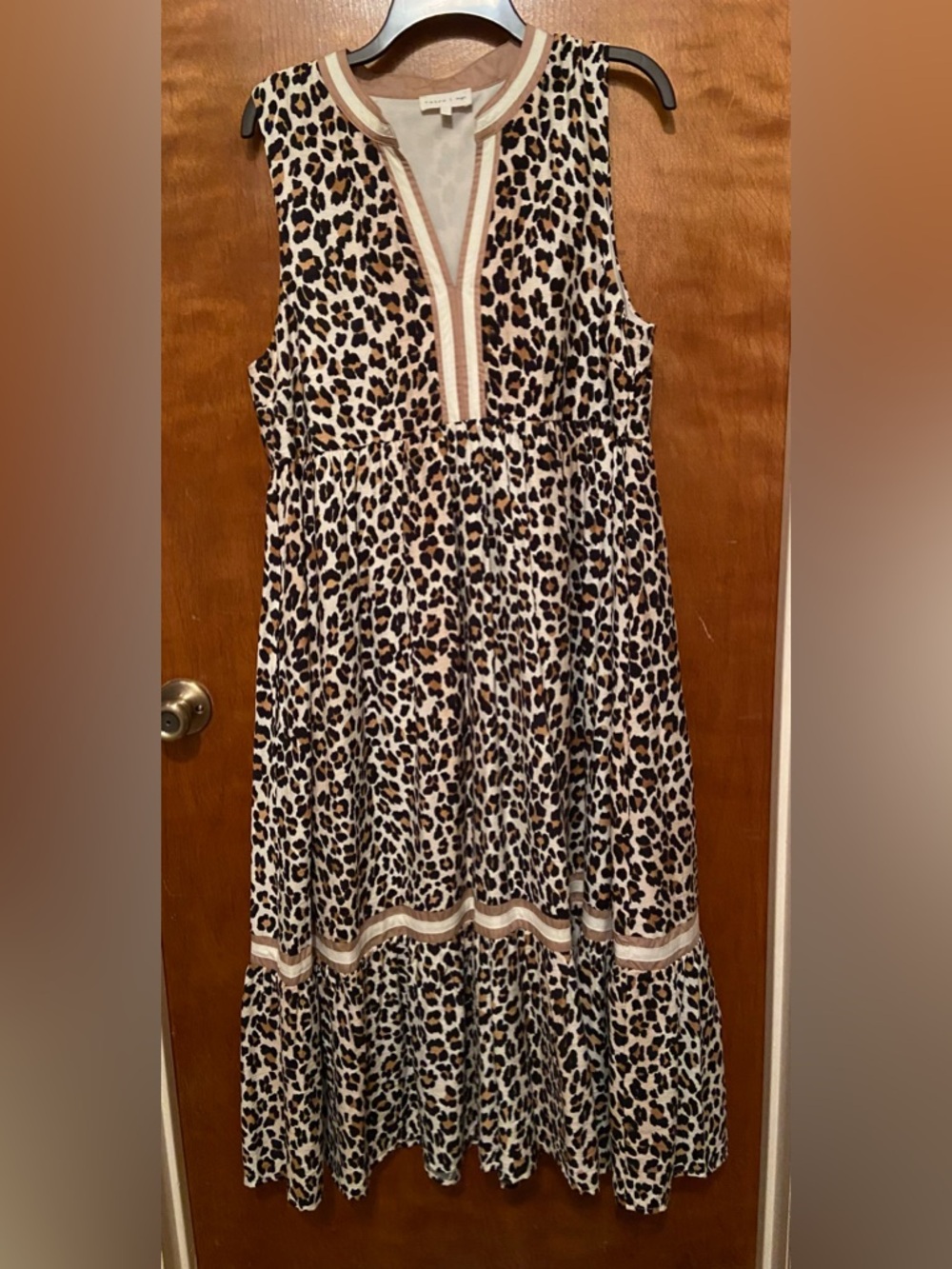 Entro Leopard Print Midi Dress